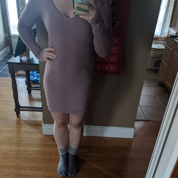 Long Sleeve Pink Dress - Picture 2 of 3